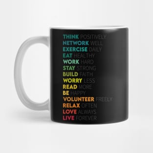 Think Positive Motivational Words Mug